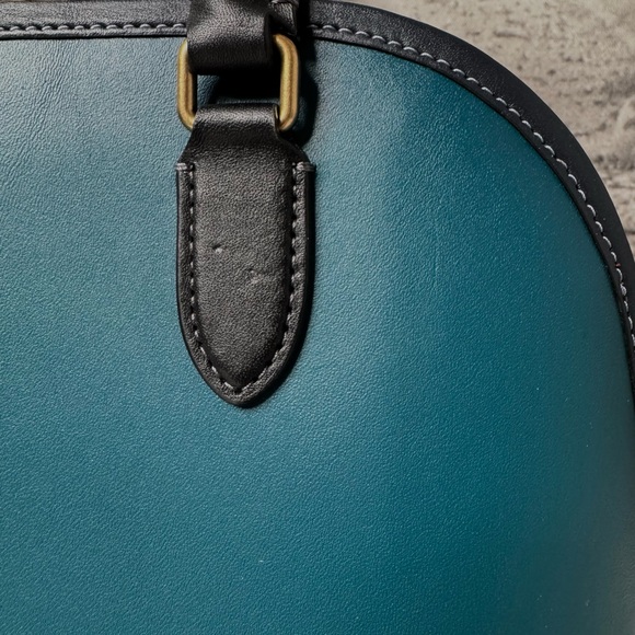 EUC Coach Revel Bag in Colorblock Glovetanned Leather Dark Turqouise CC412 - Picture 7 of 15